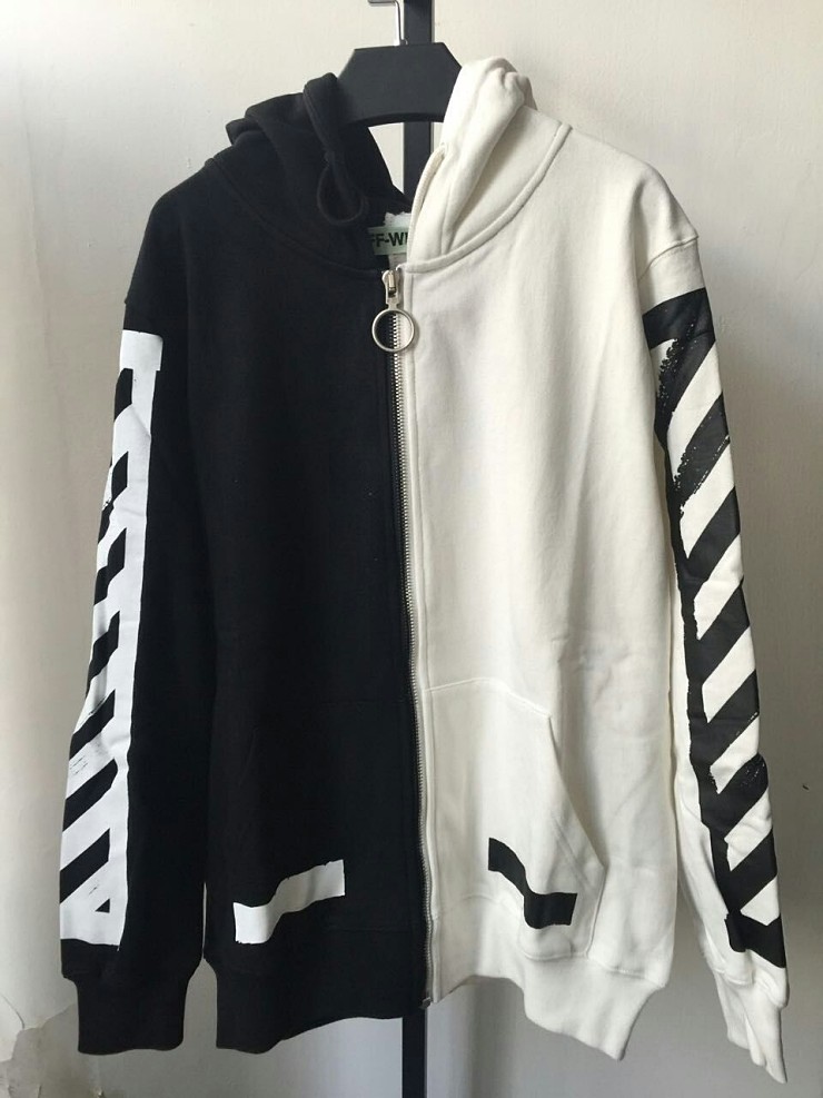 (해외명품正品 ) OFF-WHITE BLACK&WHITE 후드 실사