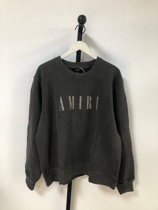 (해외명품正品 ) Amiri 2020 센터로고 크롭핏 오버크루넥티셔츠 실사